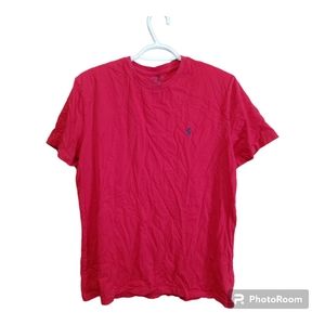 💚 POLO RALPH LAUREN 100% Cotton Basic Red Tee Size Medium